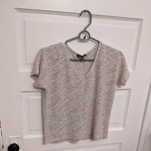 Eileen Fisher Linen-blend Crochet Sweater Top